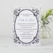 Temple Wedding Invitation Silver Coronation Kaart (Staand voorkant)