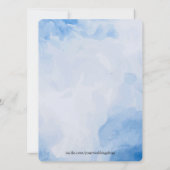 Temple Wedding Receptie Uitnodigen-Blauwe Waterver Kaart (Achterkant)