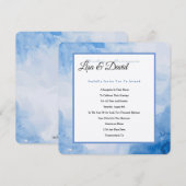 Temple Wedding Receptie Uitnodigen-Blauwe Waterver Kaart (Voorkant / Achterkant)