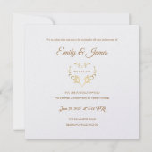 Temple Wedding Reception Kaart Fancy Gold Heart (Voorkant)