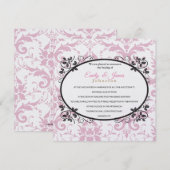 Temple Wedding Reception nodigt roze corruptie uit Kaart (Voorkant / Achterkant)