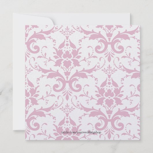 Temple Wedding Reception nodigt roze corruptie uit Kaart (Achterkant)