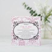 Temple Wedding Reception nodigt roze corruptie uit Kaart (Staand voorkant)