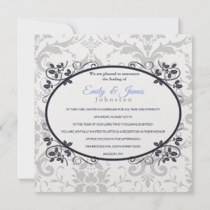 Temple Wedding Reception nodigt zilver Coronation  Kaart