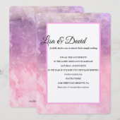 Temple Wedding & Reception Uitnodigen-Roze Waterve Kaart (Voorkant / Achterkant)