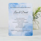 Temple Wedding & Reception Uitnodiging-Blauwe Wate Kaart (Staand voorkant)