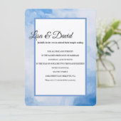 Temple Wedding & Reception Uitnodiging-Blauwe Wate Kaart (Staand voorkant)