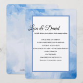 Temple Wedding & Reception Uitnodiging-Blauwe Wate Kaart (Voorkant / Achterkant)