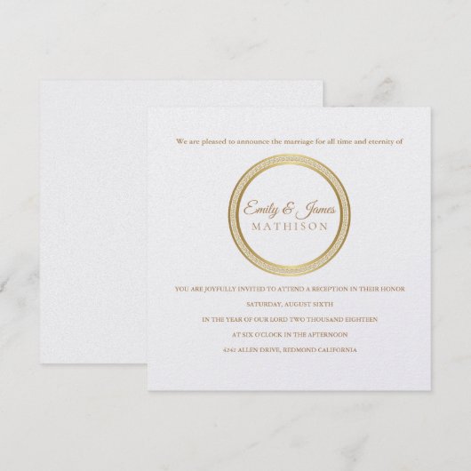 Temple Wedding Reception Uitnodiging-Eternal Cirke Kaart (Voorkant / Achterkant)