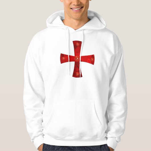 Templer-Kreuz Edelsteine + Schwerte hinten Hoodie (Voorkant)