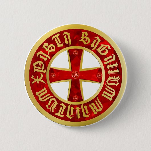 Templer Kreuz / Ritterkreuz / Crusaders Cross Ronde Button 5,7 Cm (Voorkant)