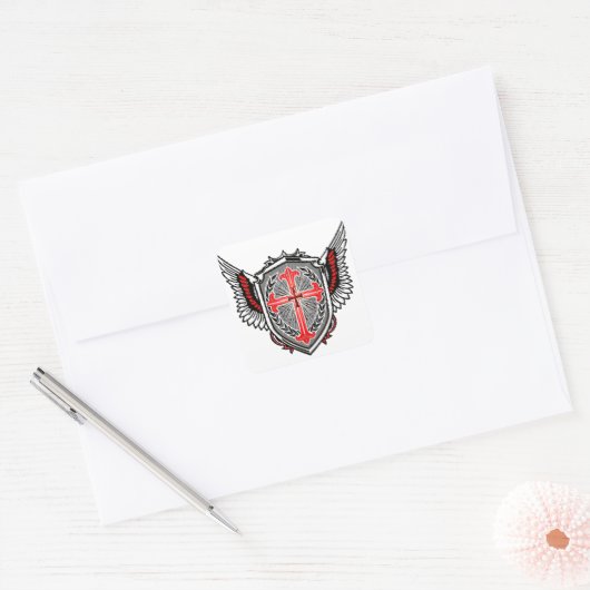 Templer-Logo-Aufkleber Vierkante Sticker (Envelop)