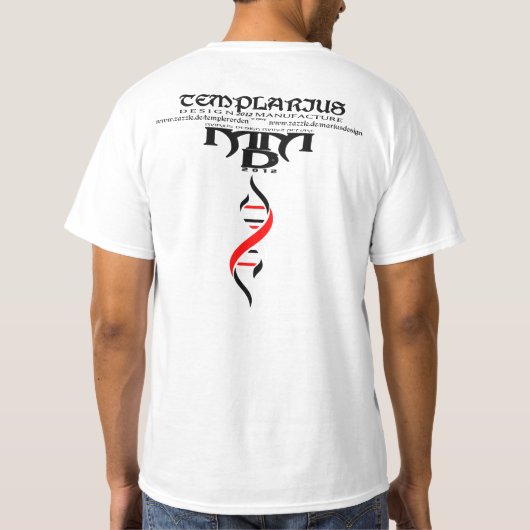 Templerkreuz mit Abzeichen  T-shirt (Achterkant)