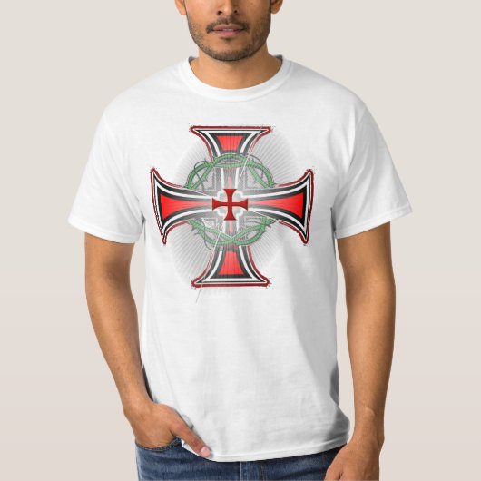 Templerkreuz mit Dornen T-shirt (Voorkant)