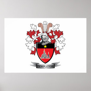 Templeton Family Crest Coat of Arms Poster
