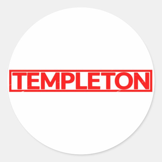 Templeton Stamp Ronde Sticker (Voorkant)