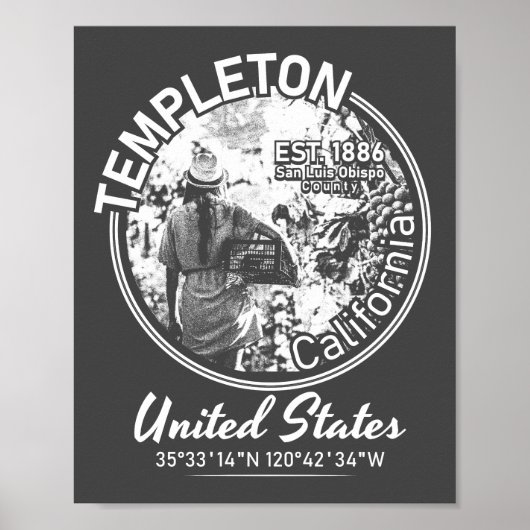 TEMPLETON - VINTAGE CALIFORNIA POSTER (Voorkant)
