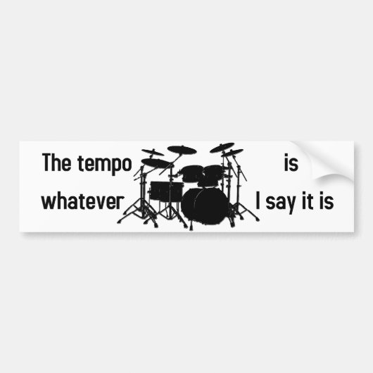 tempo is wat ik zeg bumpersticker (Voorkant)