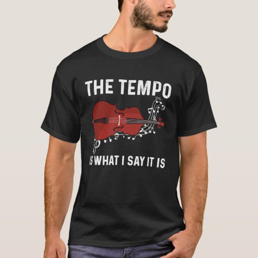 Tempo is wat ik zeg dat het is Jazz Contrabass Dou T-shirt (Voorkant)