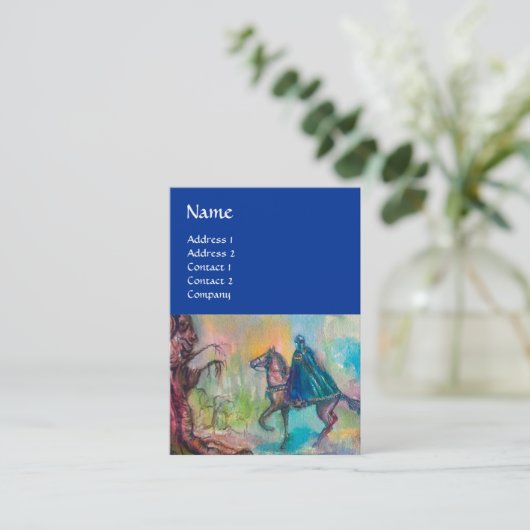 TEMPTATIE DARK KNIGHT MONOGRAM Bright Blue Brown Visitekaartje (Staand voorkant)