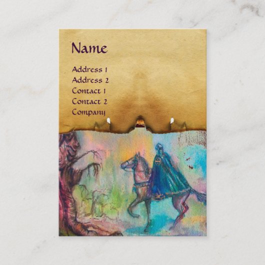 TEMPTATIE / DARK KNIGHT PARCHMENT MONOGRAM VISITEKAARTJE (Voorkant)