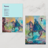 TEMPTATIEDARK KNIGHT MONOGRAM Blauwgroen blauw Visitekaartje (Voorkant / Achterkant)