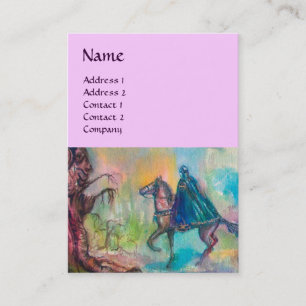 TEMPTATIEDARK KNIGHT MONOGRAM Blue Pink Lila Visitekaartje