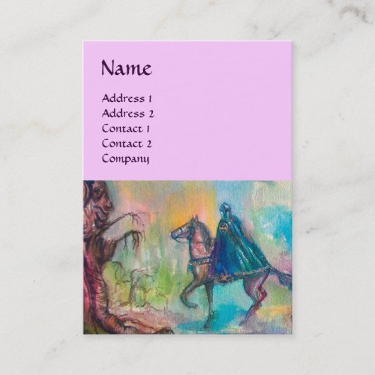 TEMPTATIEDARK KNIGHT MONOGRAM Blue Pink Lila Visitekaartje (Voorkant)