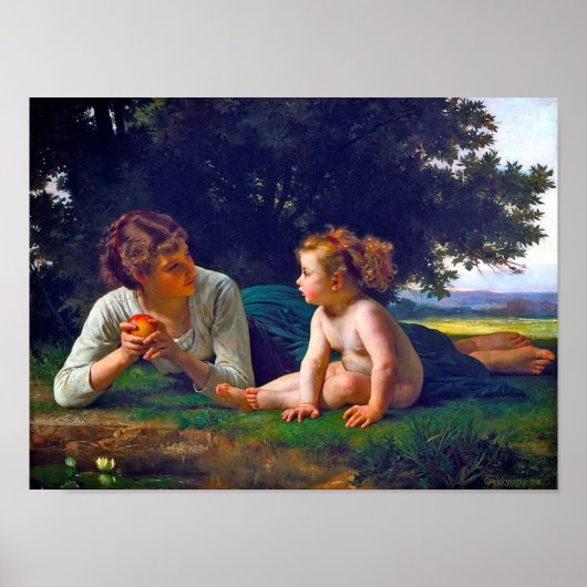Temptation, Bouguereau Poster (Voorkant)