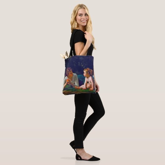 Temptation, Bouguereau Tote Bag (Op model)