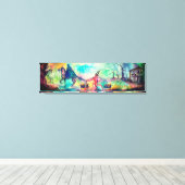 TEMPTATION Dark Knight and Devil's Treasure, Blue Canvas Afdruk (Insitu (Houten vloer))