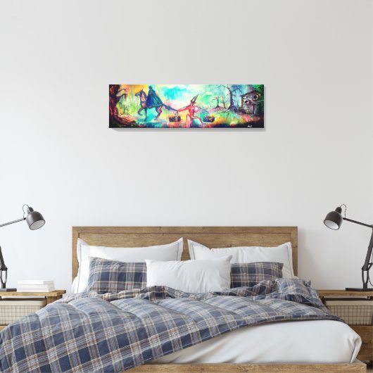 TEMPTATION Dark Knight and Devil's Treasure, Blue Canvas Afdruk (Insitu (Slaapkamer))