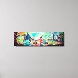 TEMPTATION Dark Knight and Devil's Treasure, Blue Canvas Afdruk