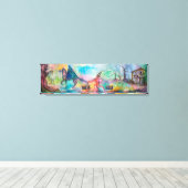 TEMPTATION Dark Knight and Devil's Treasure, Blue Canvas Afdruk (Insitu (Houten vloer))