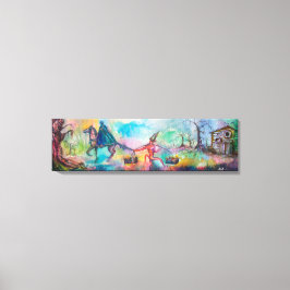 TEMPTATION Dark Knight and Devil's Treasure, Blue Canvas Afdruk