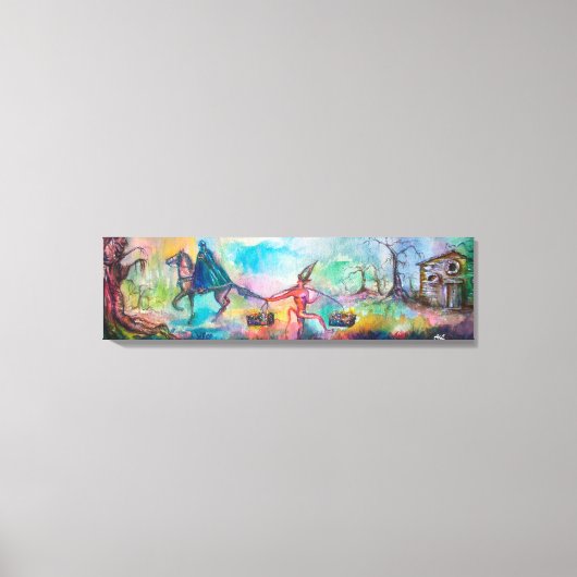 TEMPTATION Dark Knight and Devil's Treasure, Blue Canvas Afdruk (Voorkant)