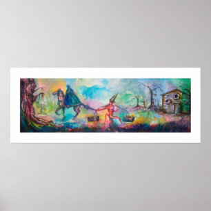 TEMPTATION Dark Knight and Devil's Treasure, Blue Poster