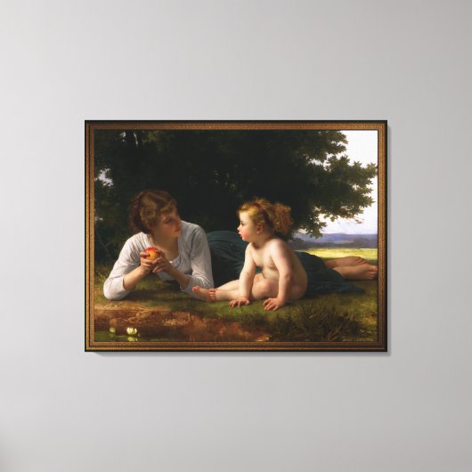 Temptation door William Bouguereau Canvas Afdruk (Voorkant)