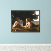Temptation door William Bouguereau Canvas Afdruk (Insitu (Houten vloer))