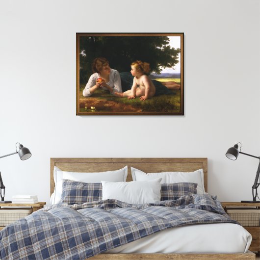 Temptation door William Bouguereau Canvas Afdruk (Insitu (Slaapkamer))