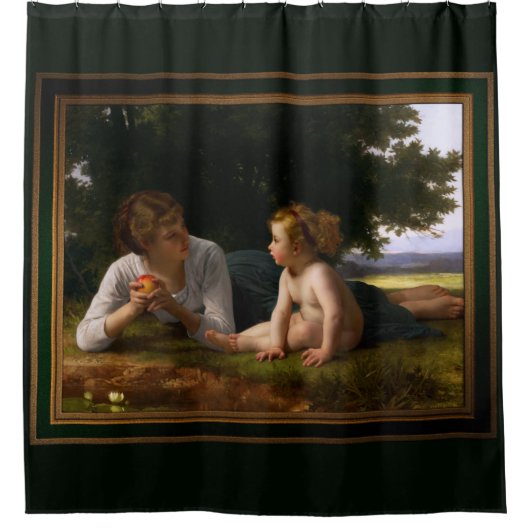Temptation door William Bouguereau Douchegordijn (Voorkant)