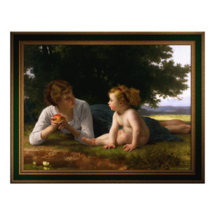 Temptation door William Bouguereau Foto Afdruk