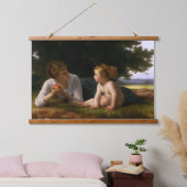 Temptation door William Bouguereau Hangend Wandkleed (Slaapkamer)
