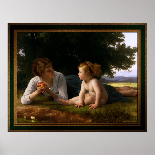 Temptation door William Bouguereau Poster (Voorkant)