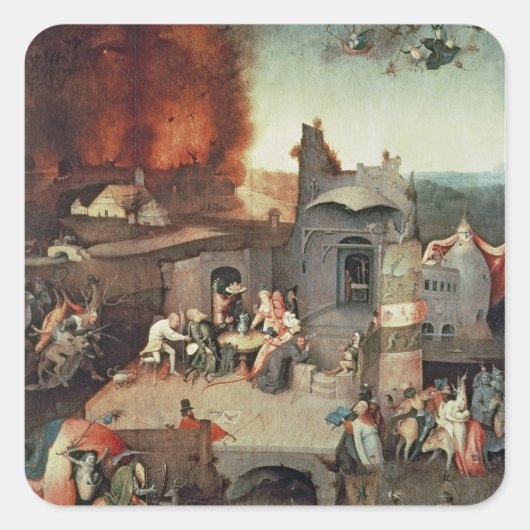 Temptation of Saint Anthony, c.1500 Vierkante Sticker (Voorkant)