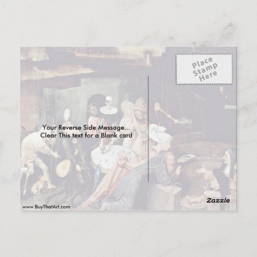 Temptation of St.Anthony door Hieronymus Bosch Briefkaart (Achterkant)