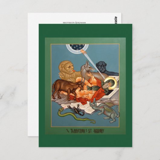 Temptation of St. Anthony Prayer Card Briefkaart (Voorkant / Achterkant)