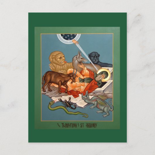 Temptation of St. Anthony Prayer Card Briefkaart (Voorkant)