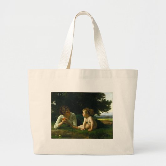 Temptation, William-Adolphe Bouguereau Grote Tote Bag (Voorkant)