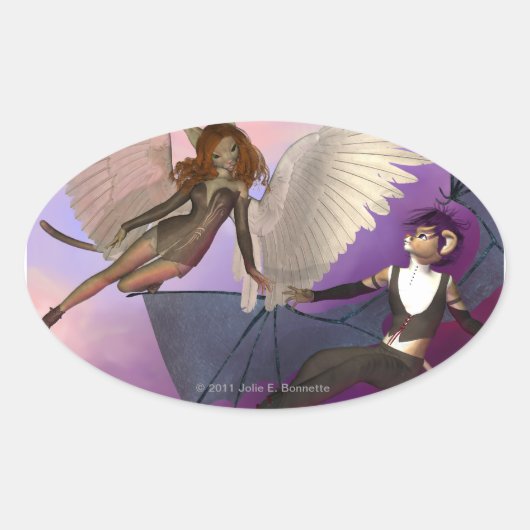 Tempted Oval Sticker (Voorkant)